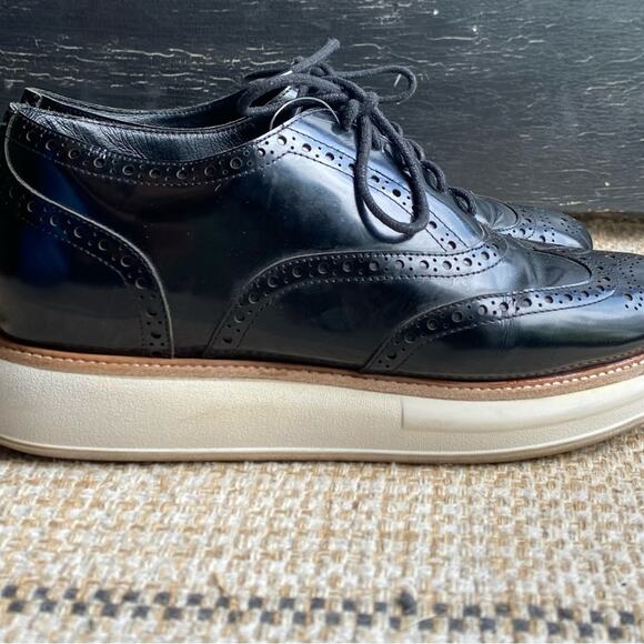 Jeffrey Campbell Lace-up Patent Leather Platform‎ Oxford wing tip shoe  10 - Picture 3 of 7